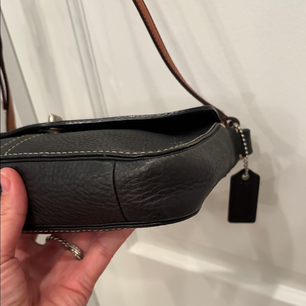 Y2K Coach Chelsea Turnlock Crossbody Bag Black Pebbled Leather - Picture 3 of 10